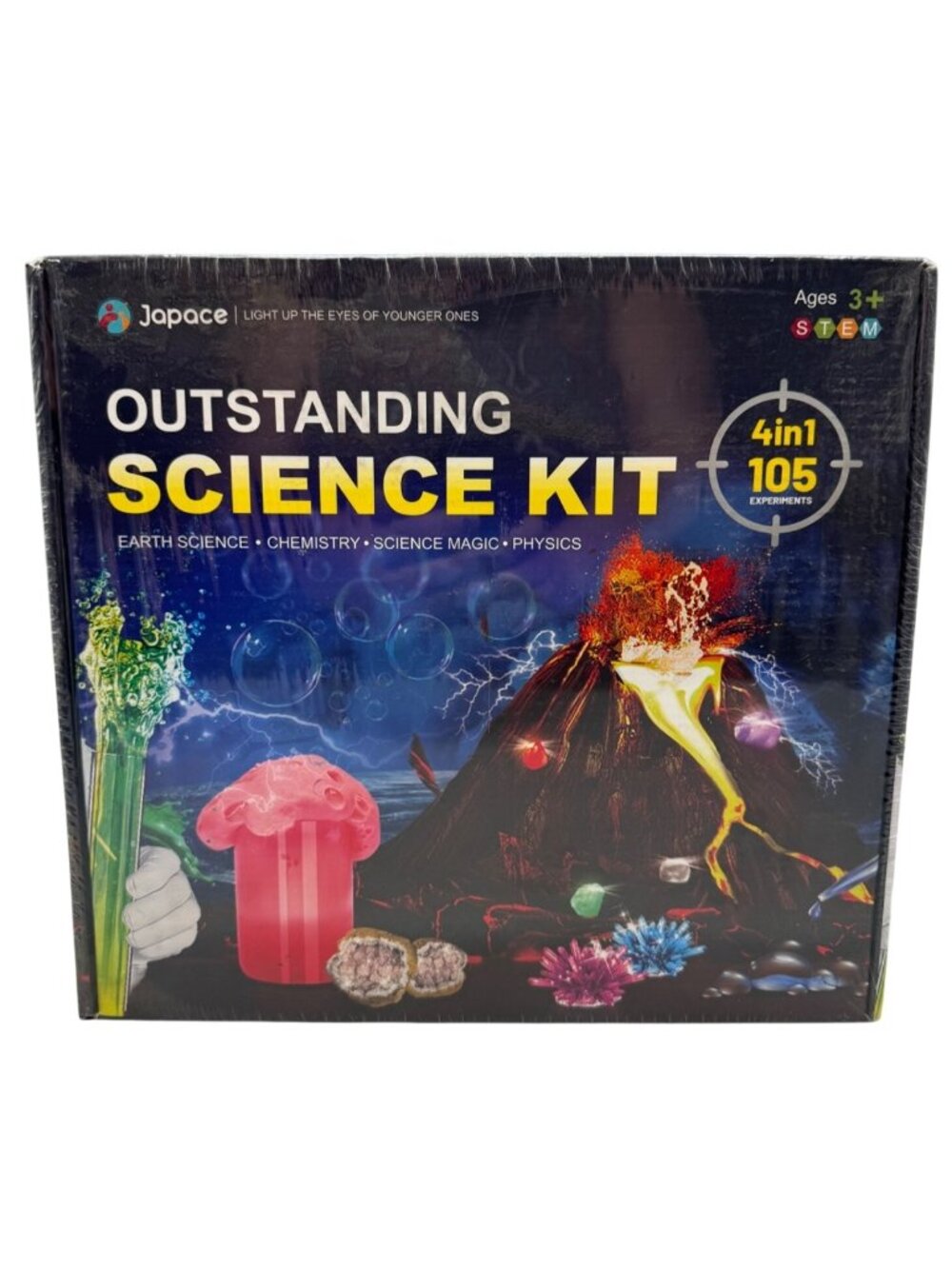 Japace Outstanding Science Kit 4-In-1 105 Experiments Science Chemistry READ